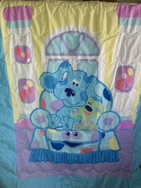RARE Vintage Blue’s Clues Quilt Blanket Nick Jr 2005 40x54 Kids Throw Y2K